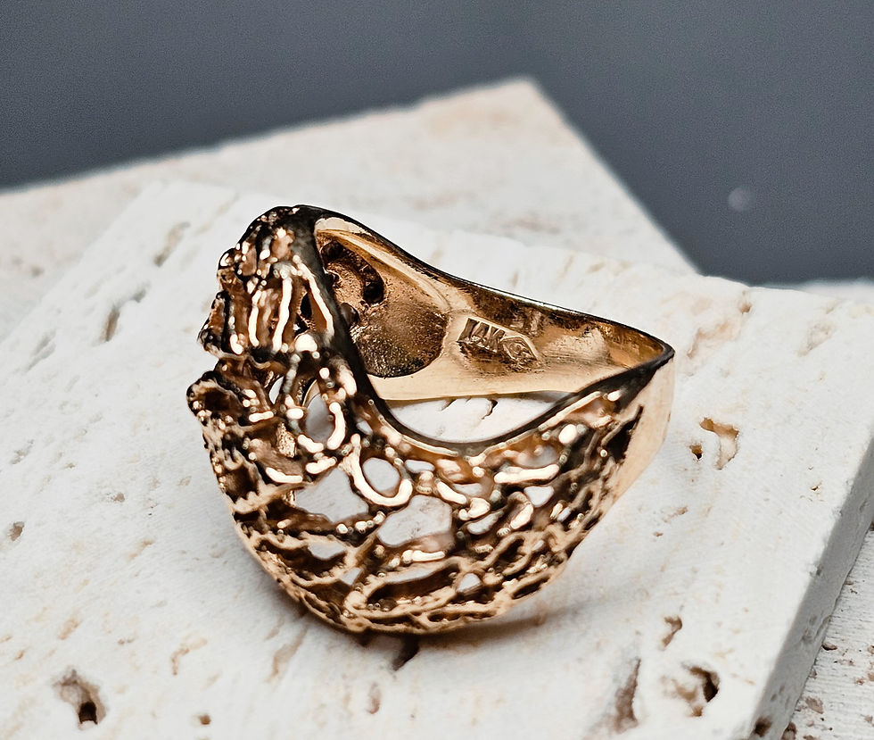 Brutalist Modernist 14K Gold ring Size 8.5