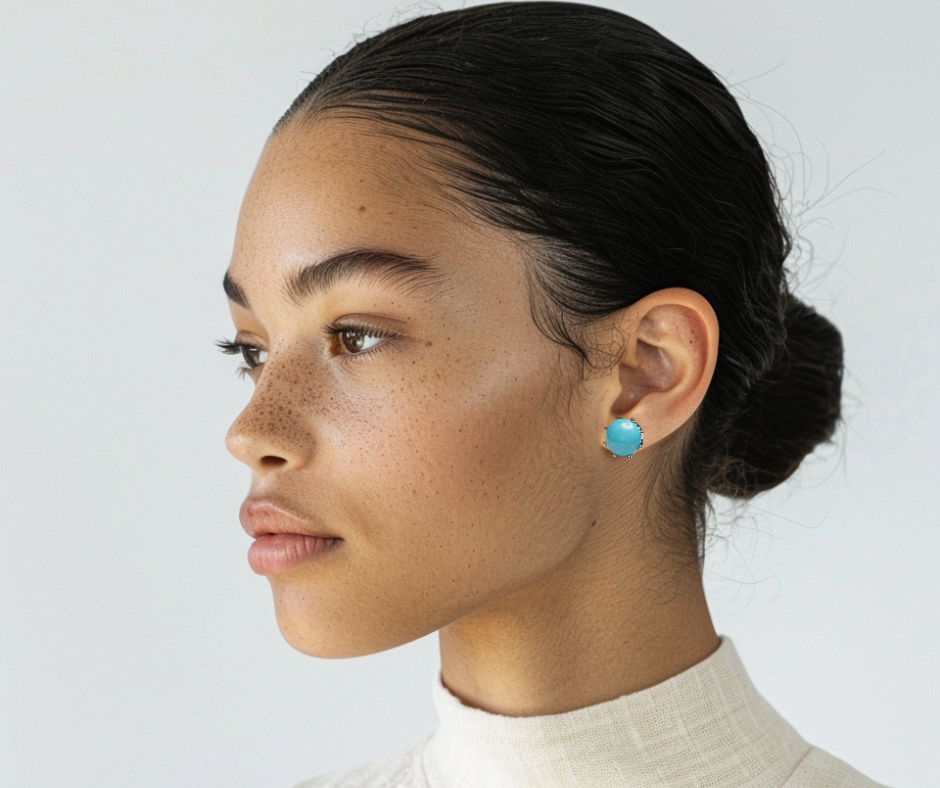 Thumbnail: EFFY Brand 14K White Gold & Turquoise Earrings