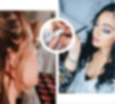 a professional makeup session at 4Dimensions Studio, a photography studio in Dubai. The images capture close-up shots of a makeup artist applying eyeshadow and false lashes, highlighting the studio’s attention to detail and glam-ready beauty services for photo sessions.