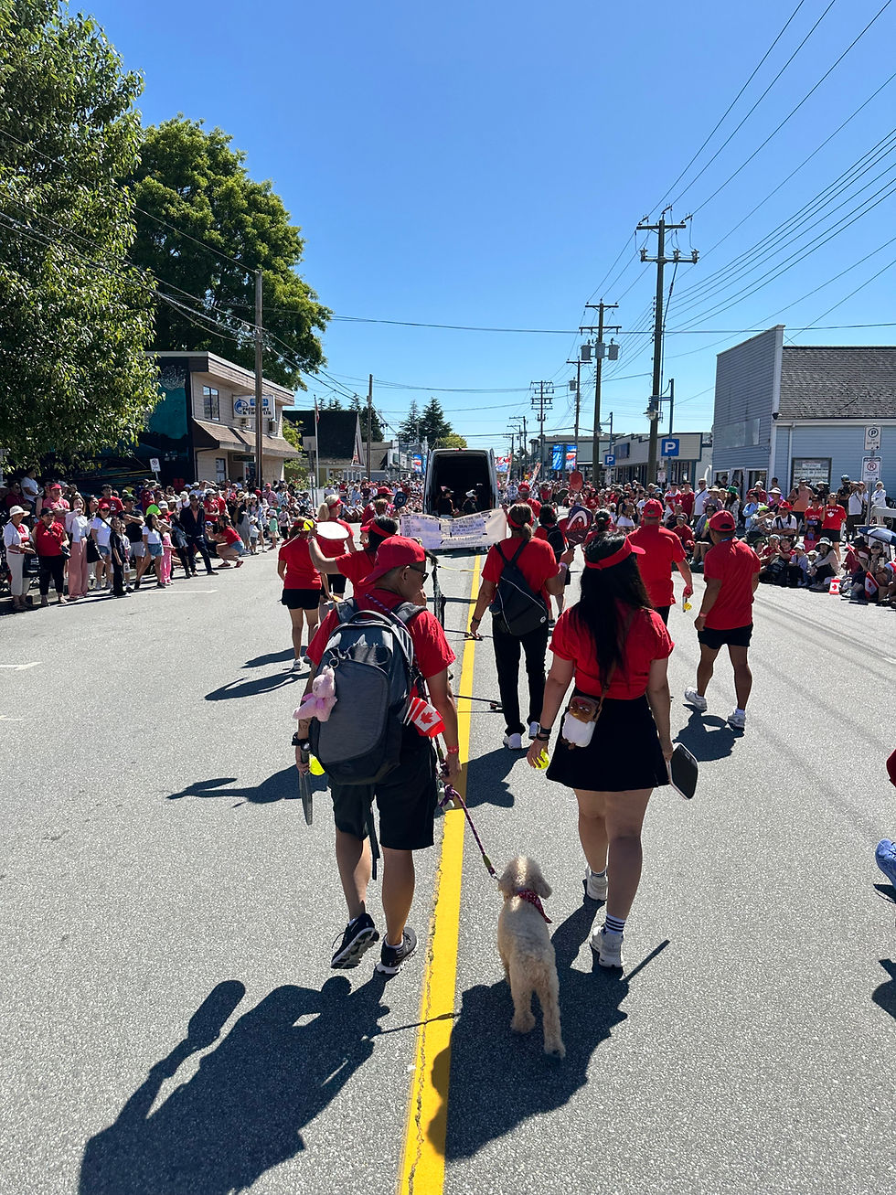 Along the parade route with Pickleball ARTwear and Richmond Pickleball Association.