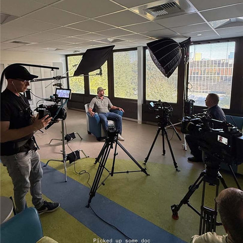 instagram photo of brett white's interview with Wood Tv 8