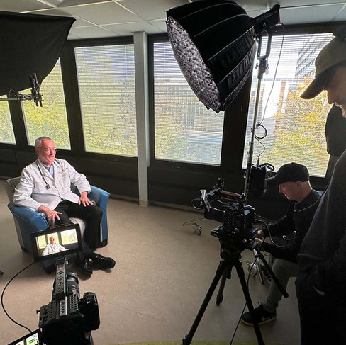 behind the scenes during doctor interview at mary free bed