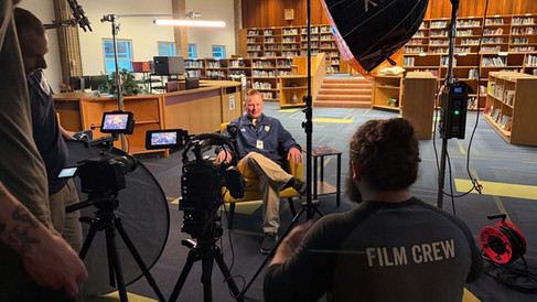 behind the scenes interview set up with visionaery productions