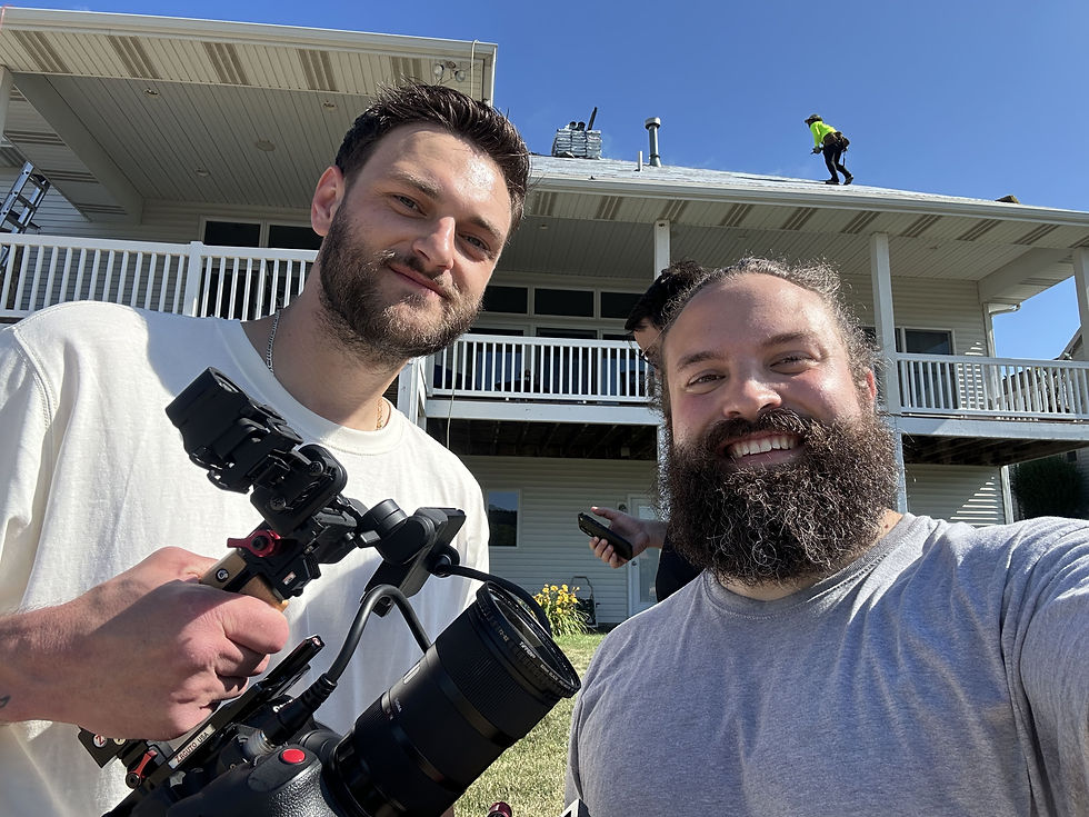 Visionaery Productions Crew on Set for Armored Roofing and Construction