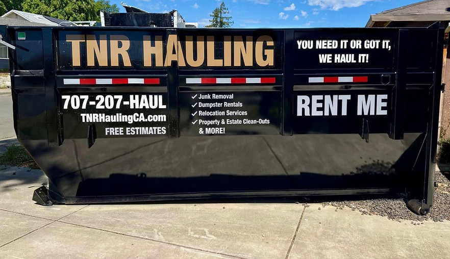 TNR Hauling 20 yard dumpster rental with junk removal services Fairfield CA
