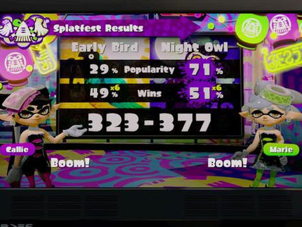 Early Birds vs Night Owls Splatfest results