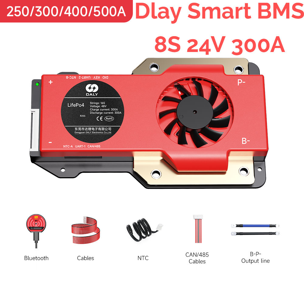 Daly Smart BMS 8S 24V 300A – LiFePO4 Akıllı Batarya Yönetim Ünitesi