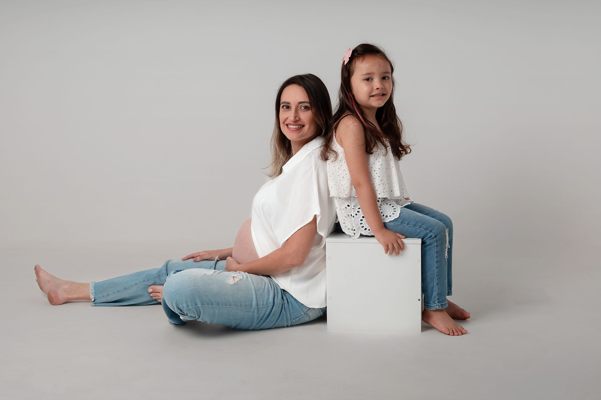 Ensaio mãe e filha no estúdio