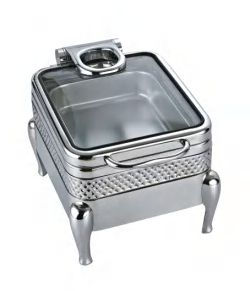Thumbnail: Silver and bronze Chafing dish with Glass Lid