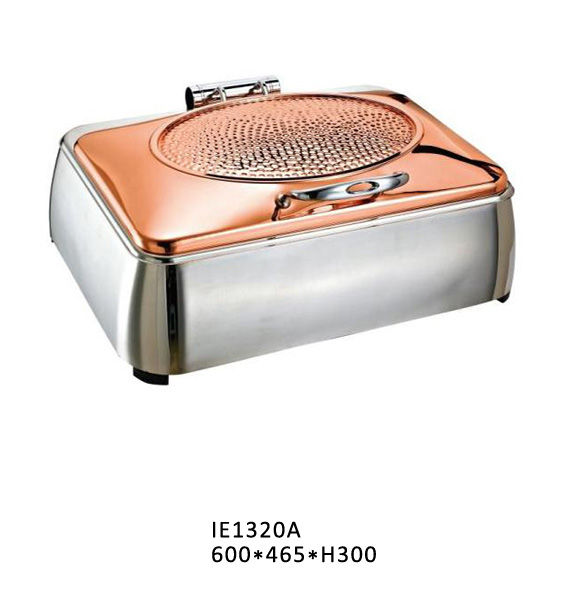 Rectangular Chafing Dish w/ Circular Mesh Vent Lid (Bright Copper) #IE1320A