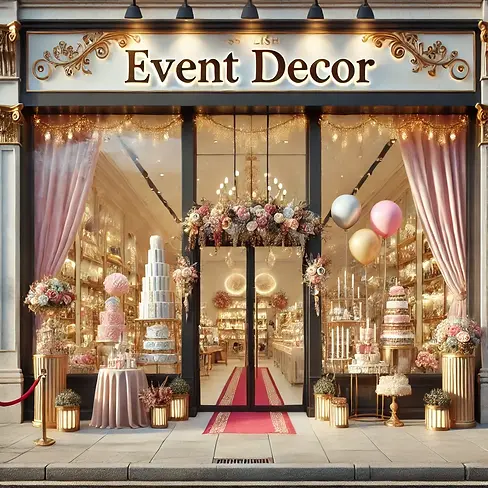DALL·E 2025-04-17 23.43.47 - Front exterior view of a stylish event decor store. The store