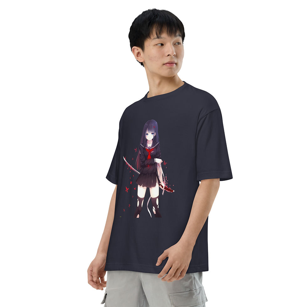 Minijatura: Kisara Tendo Unisex Oversized T-Shirt Black Bullet Anime Graphic Oversized Tees