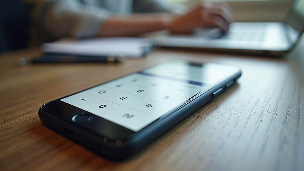 Close-up view of a smartphone displaying a real estate investment calculator app