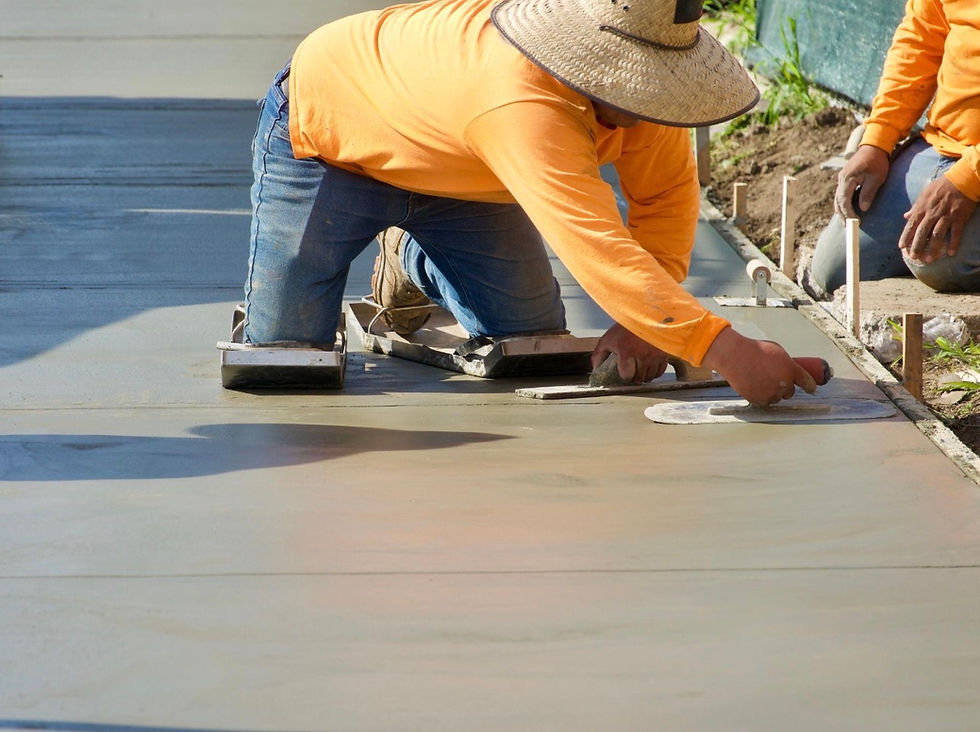 construction worker working on concrete