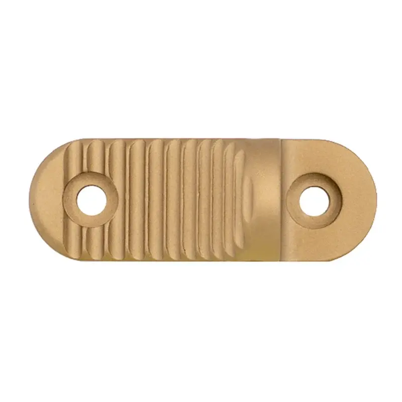 Bottom view of True North Concepts GripStop-K handstop in FDE, showing pattern for better grip