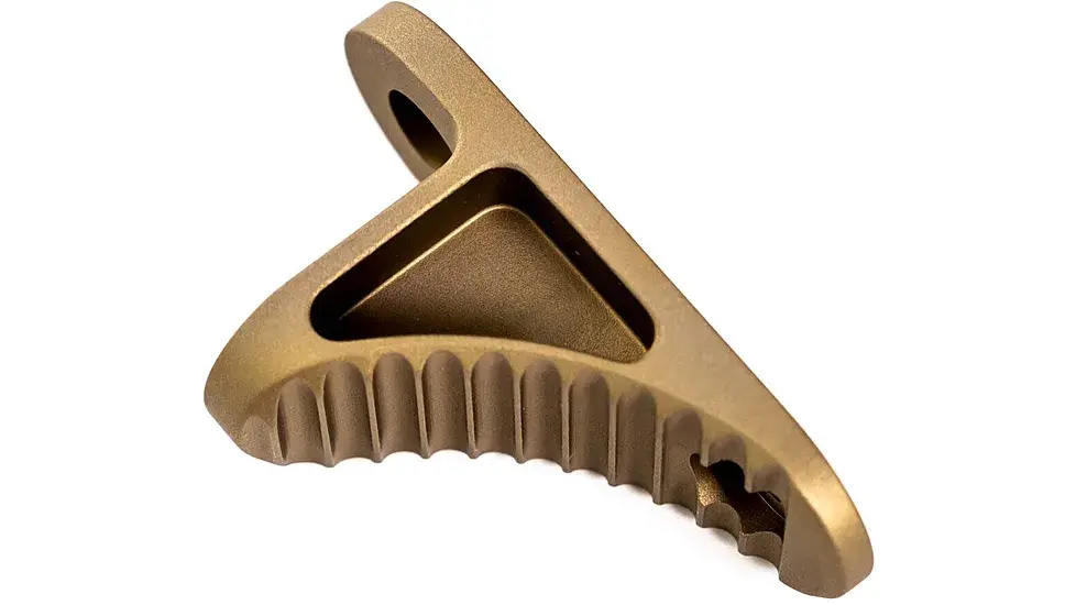 Angled side view of True North Concepts GripStop-K handstop in FDE