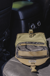 Ranger green BALAK Wear Gen4 Elastic IFAK pouch with an open main compartment showing IFAK kit inside