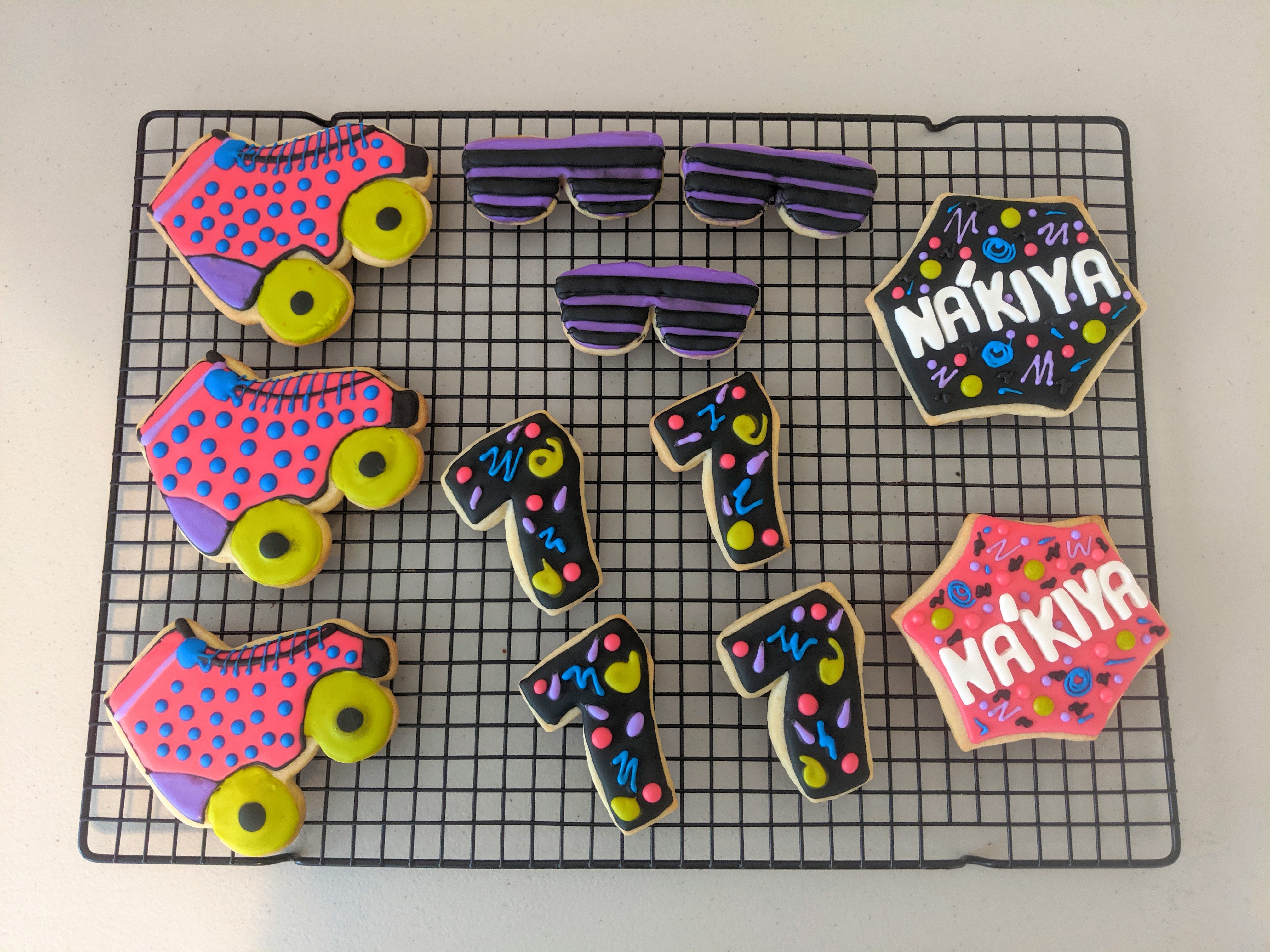 Neon, Sunglasses, & Skates Cookies