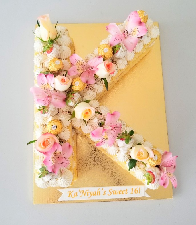 Custom Letter Birthday Cake