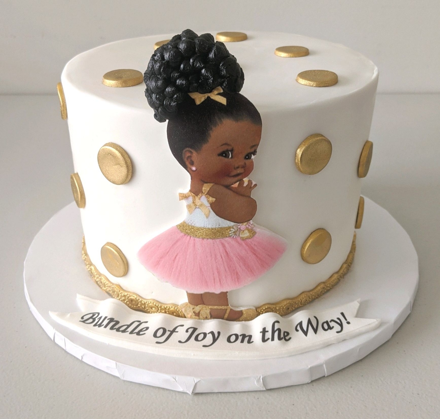 Afro Baby Princess Shower Cake
