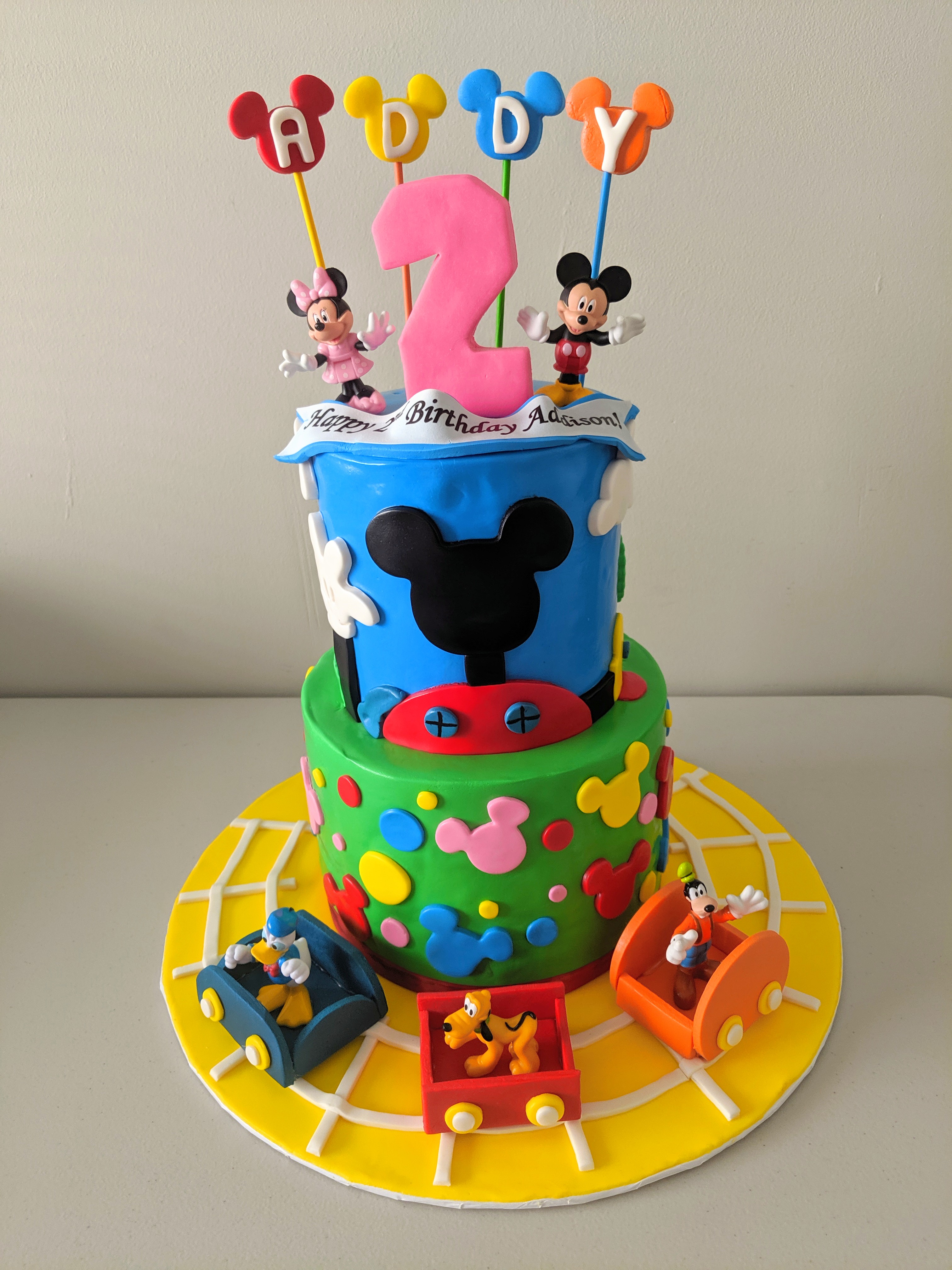 Mickey and Trains Cake
