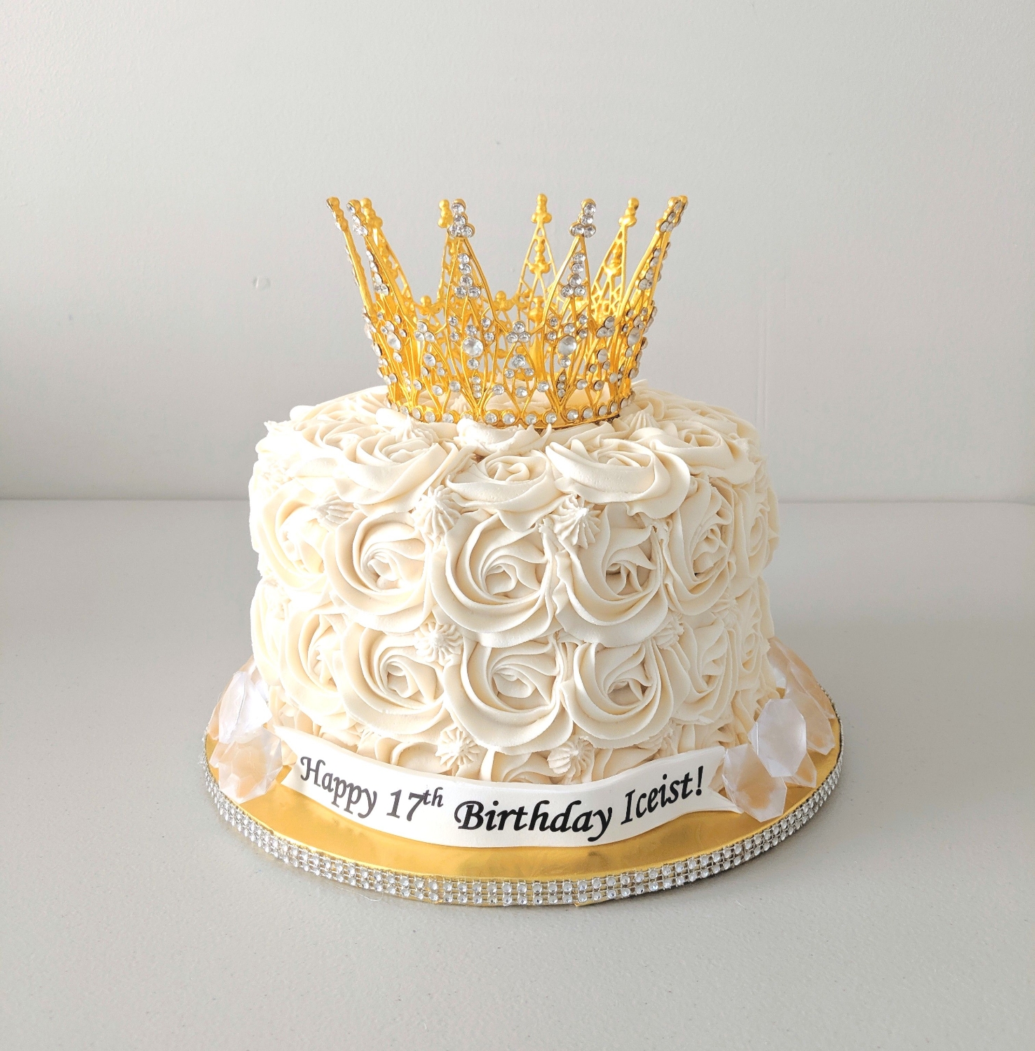"Crown Her" Rosette Cake