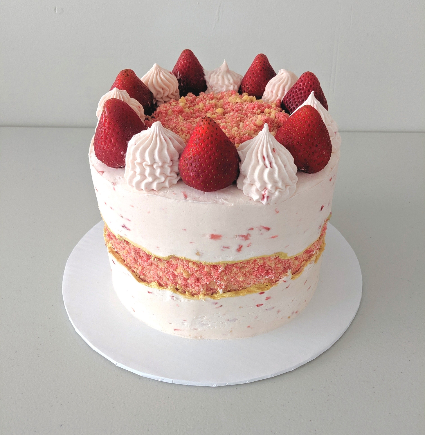 Strawberry Faultline Cake