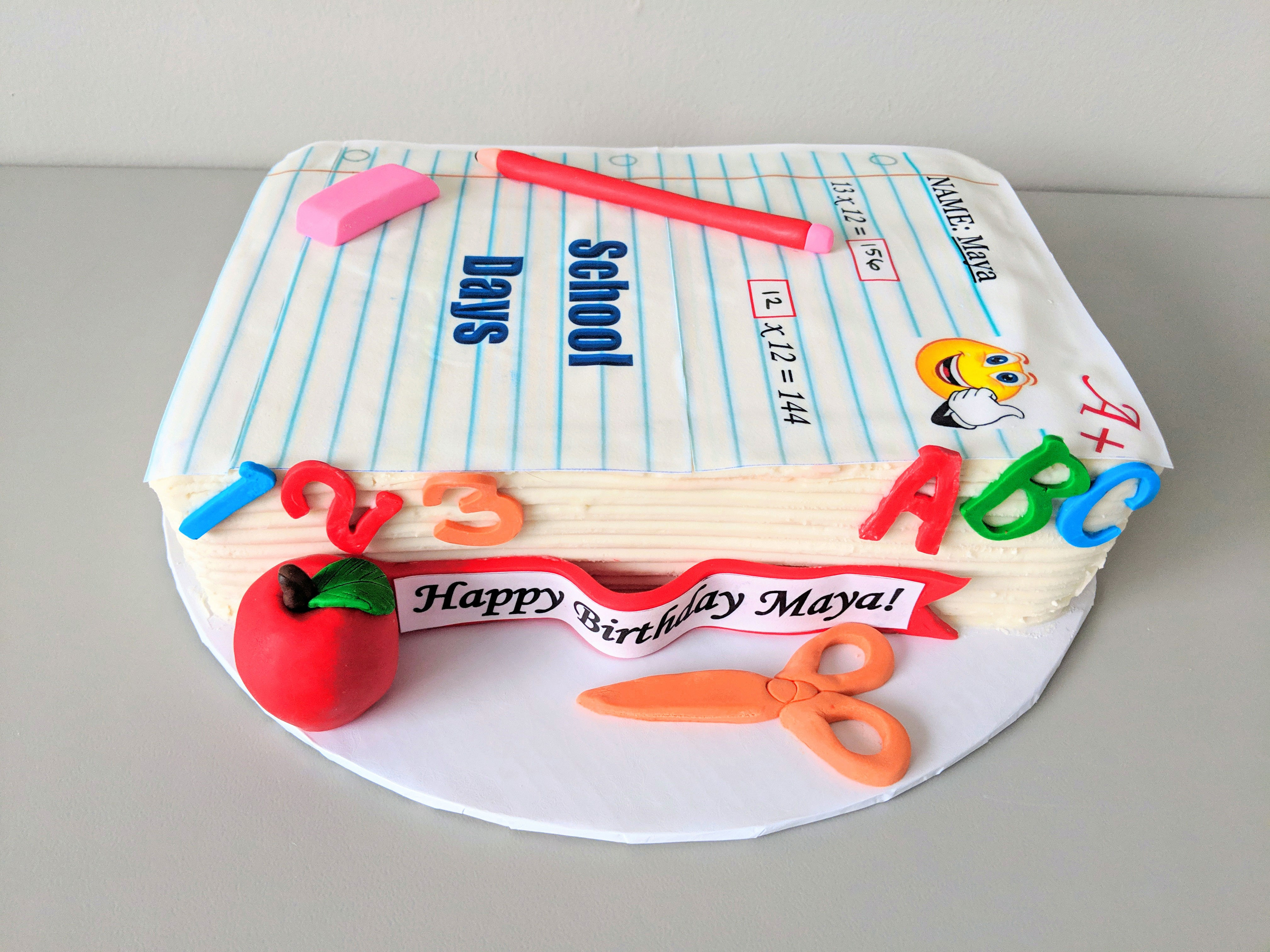Back to School Birthday Cake (right)