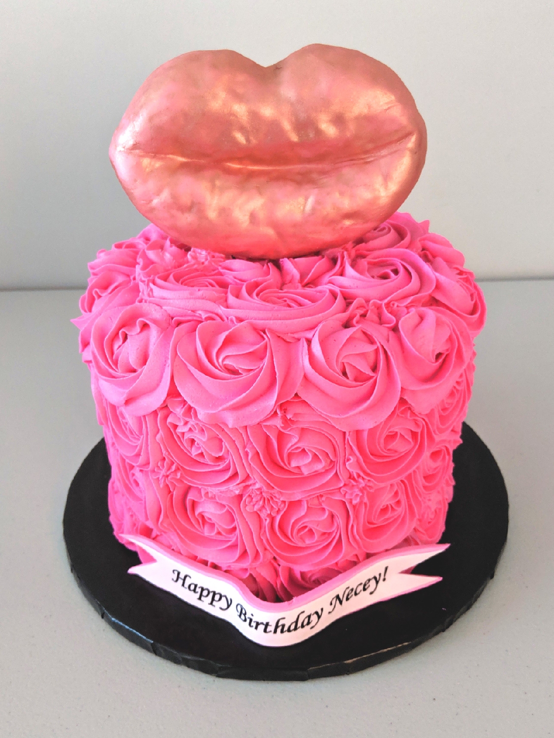 Lips Birthday Rosette Cake
