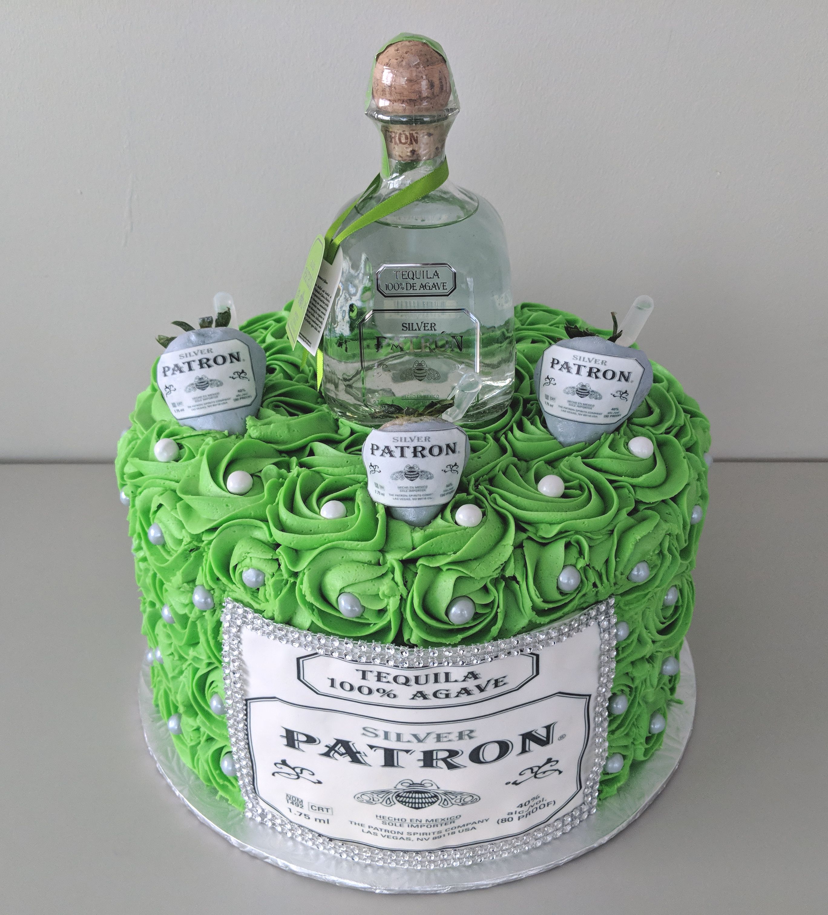 Patron Strawberry Rosette Cake