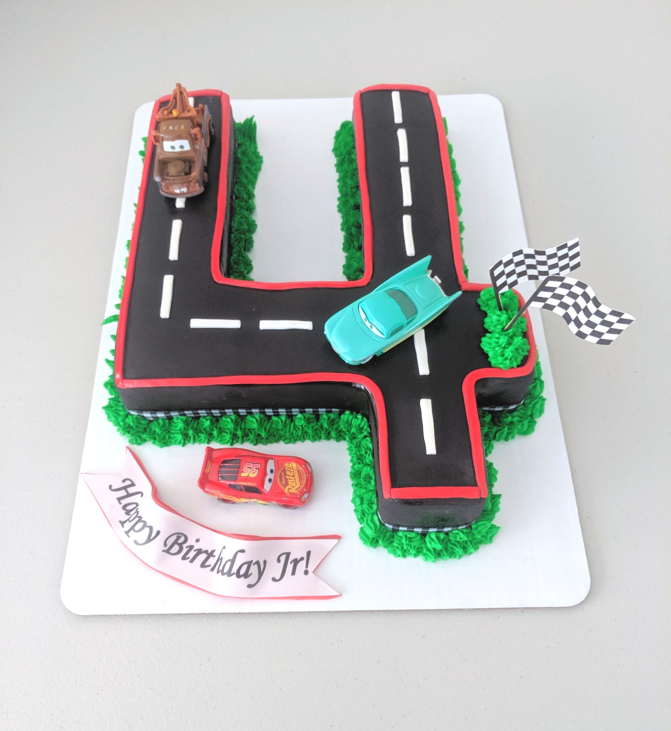 Racetrack themed 4th Birthday