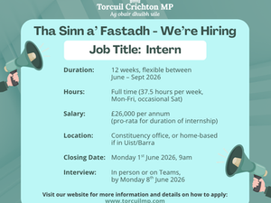Tha Sinn a’ Fastadh - We’re Hiring