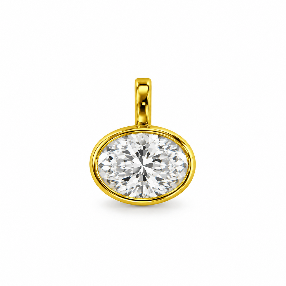 Thumbnail: 9 ct gold Bezelled Pendant 1 carat