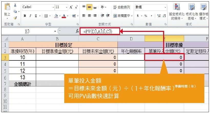 计算一笔金额未来的价值:步骤4
