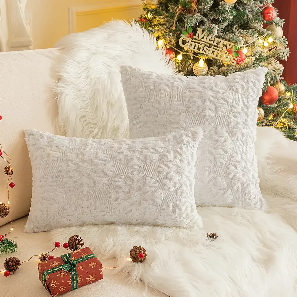 Thumbnail: Christmas Plush Decorative Pillow Cover for Sofa and Living Room Holiday Decor