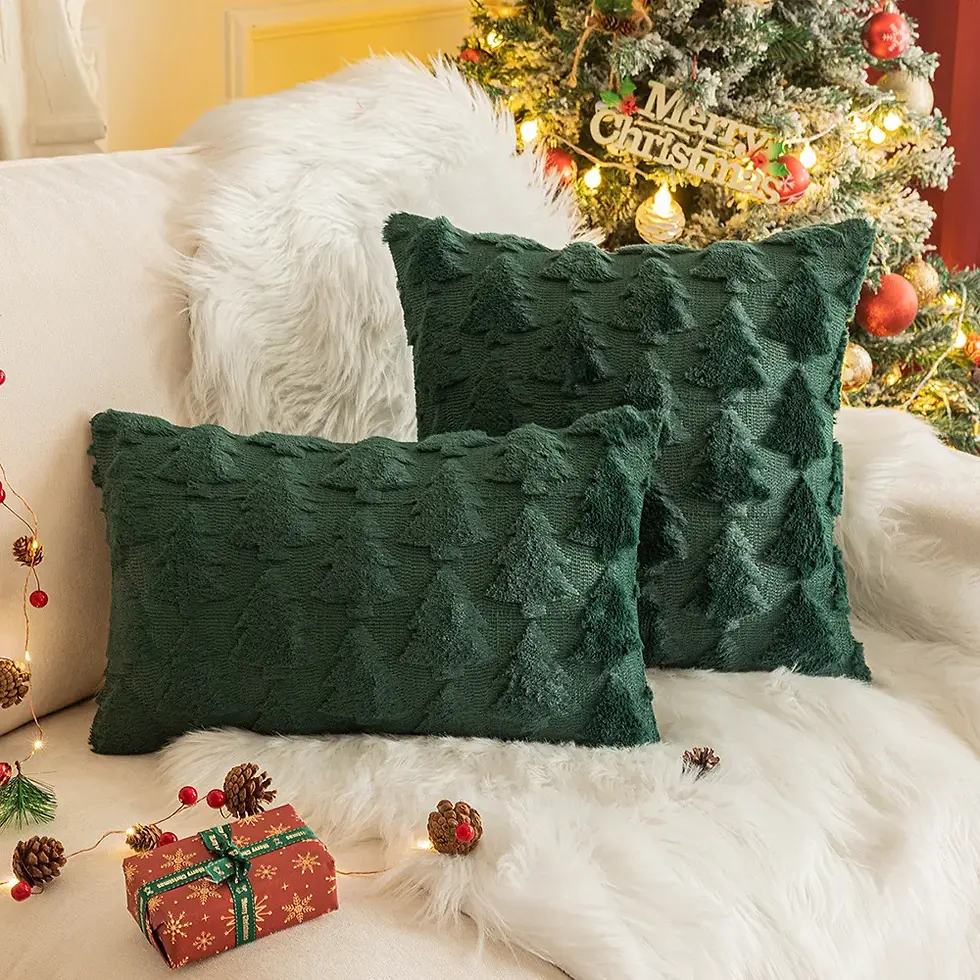 Thumbnail: Christmas Plush Decorative Pillow Cover for Sofa and Living Room Holiday Decor