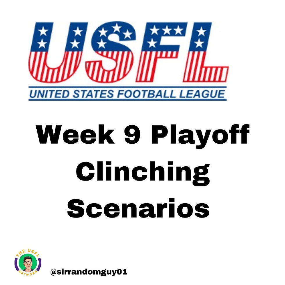 Playoff Scenarios - Week 9