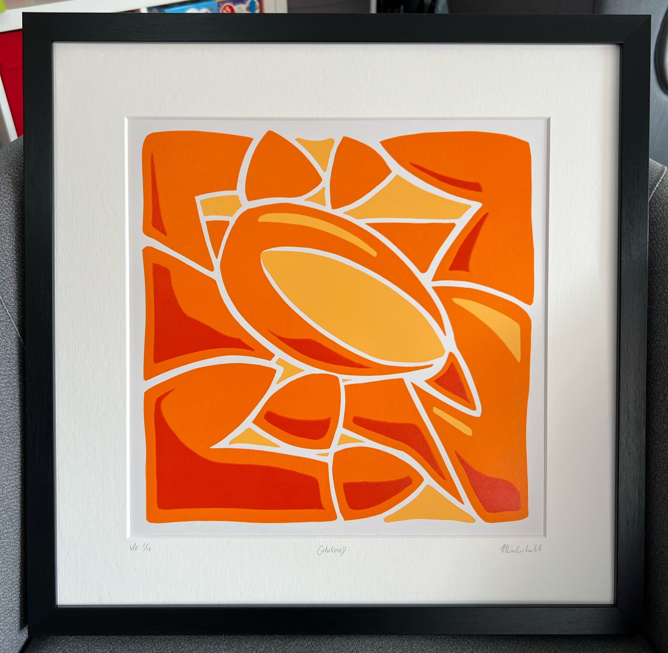 Charmed - Boxed Series in Orange - Lino Print- Limited Varied Edition of 12