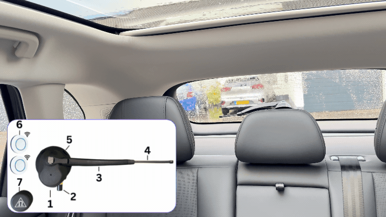 GeckoWiper | Retrofit | Rear Window Wiper | Leapmotor B10 | Tool-free Mounting | Dual Safety System | Attachable