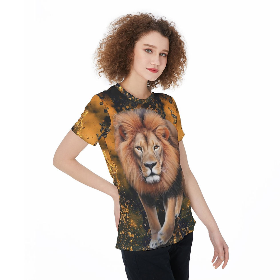 Thumbnail: Lion Women's Round Neck T-Shirt