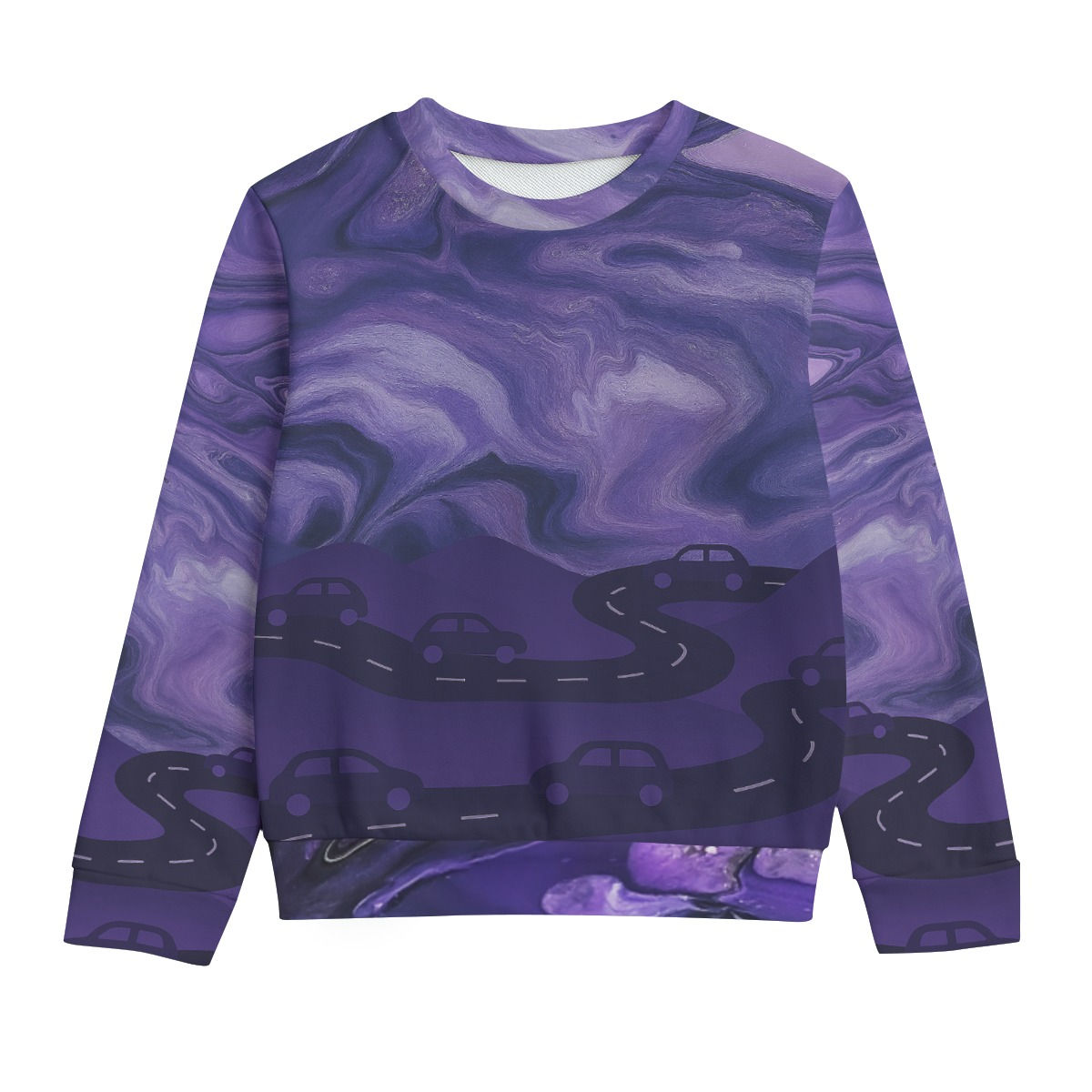 Purple Adventures Kid's Round Neck Sweatshirt | 310GSM Cotton