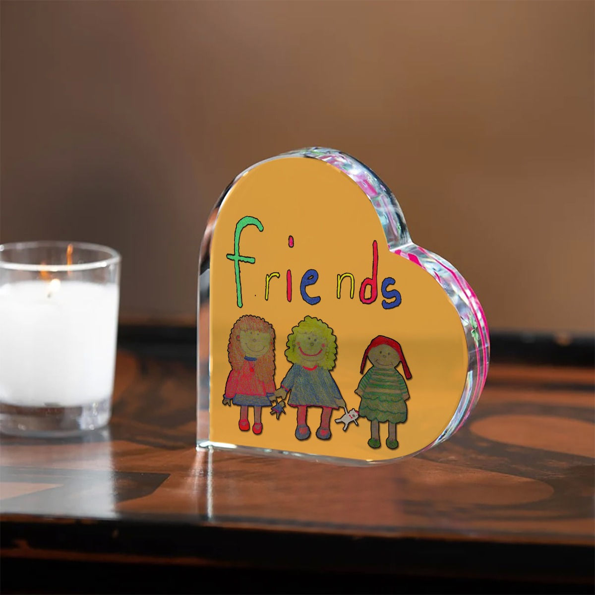 Charity's "Friends" Acrylic Heart Desktop Ornament