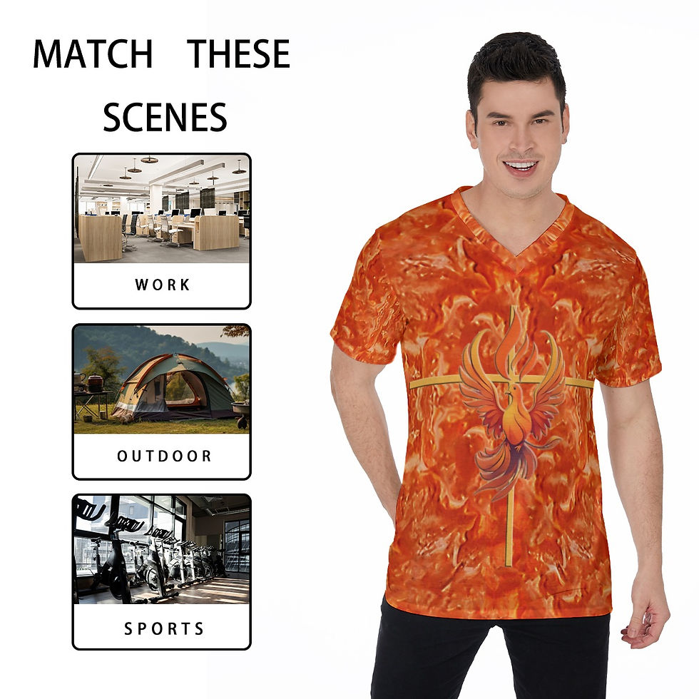 Thumbnail: L.H.'s Holy Ghost Fire Men's V-Neck T-Shirt