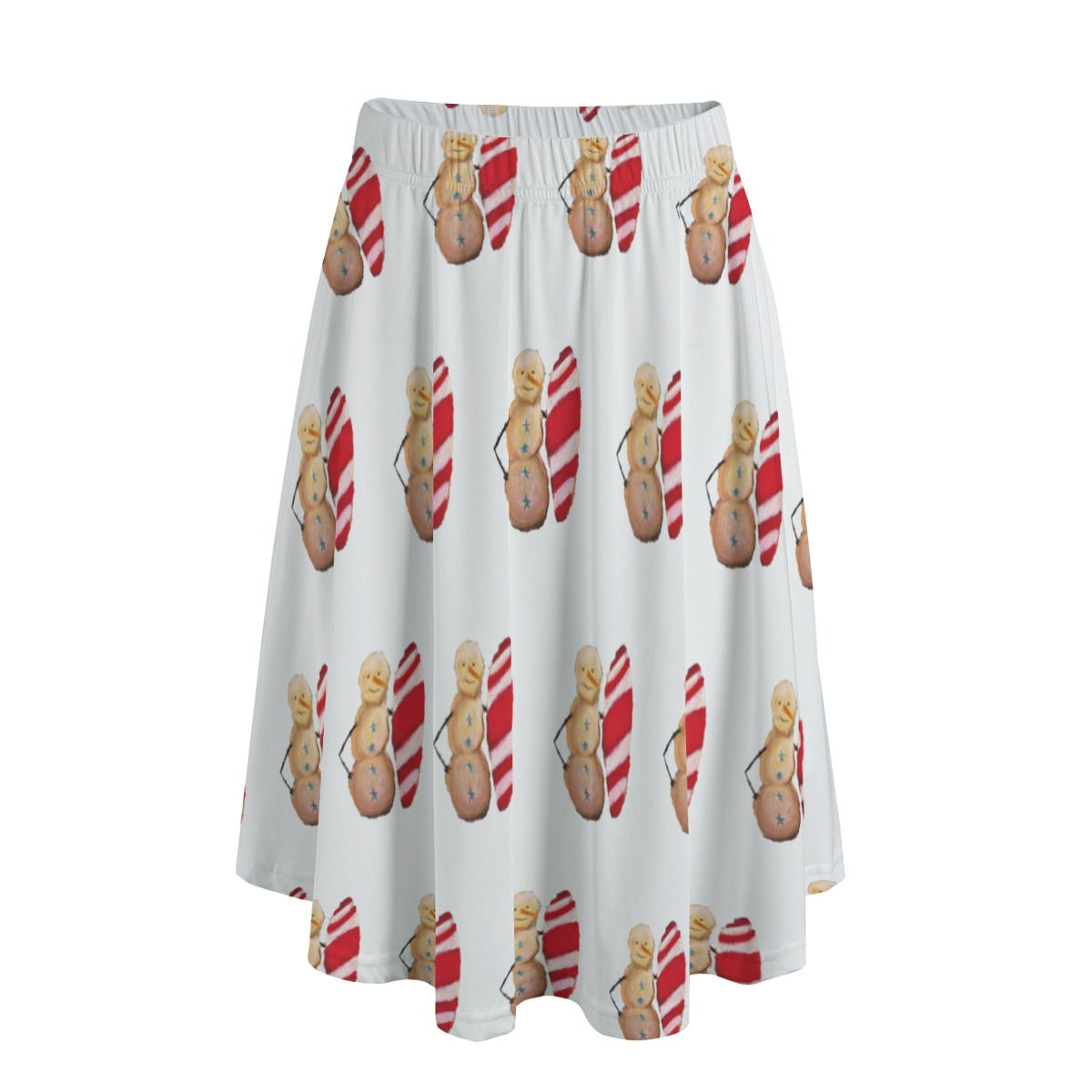 Snowman Surfer Women's Long Maxi Skirt With Pockets
