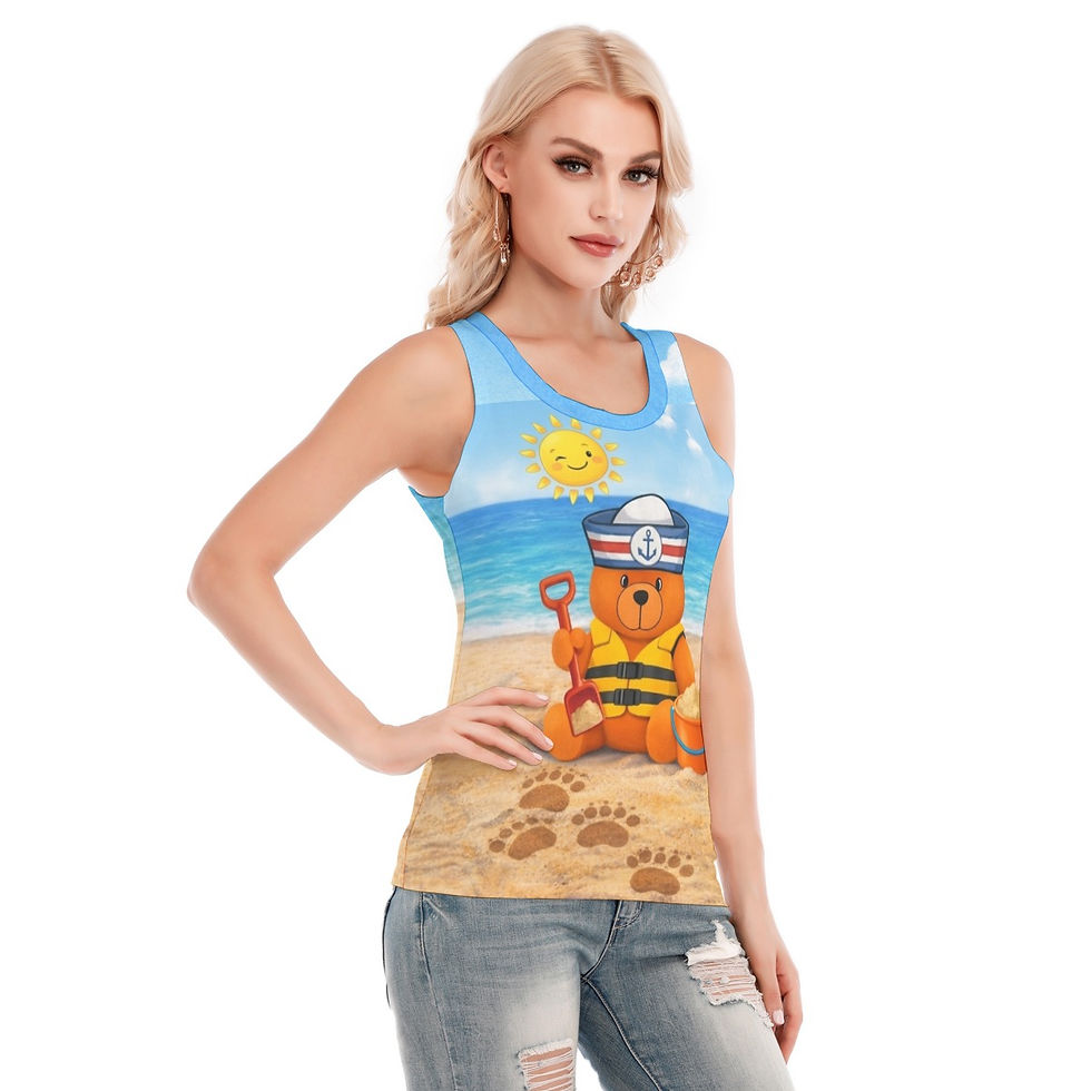 Thumbnail: Charity's Beary Sweet Sunshine Women's Skinny Sport Tank Top