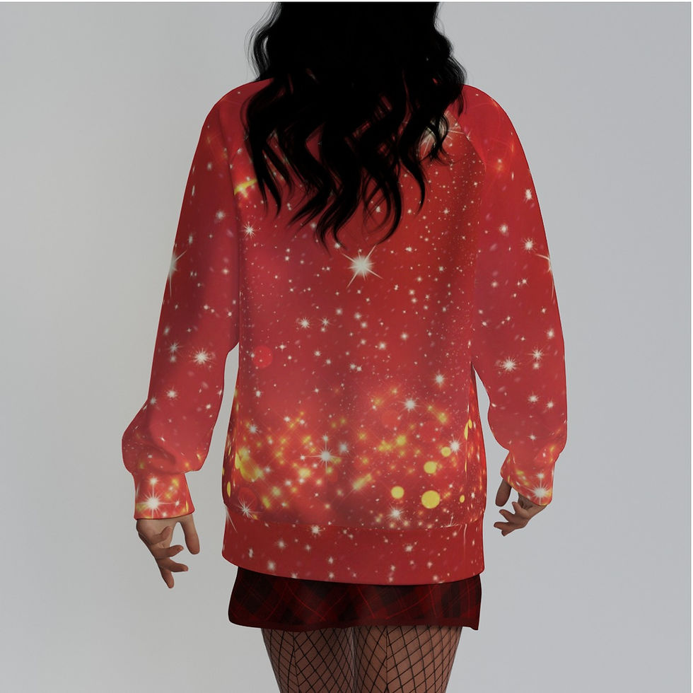 Thumbnail: Melinda's "Snow Couple Singing" Women's Sleeve Sweatshirt