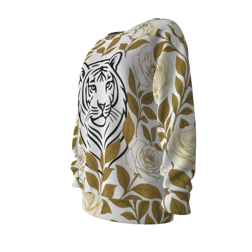 Thumbnail: “Floral Fierce” Tiger & Rose  Raglan Sleeve Sweatshirt