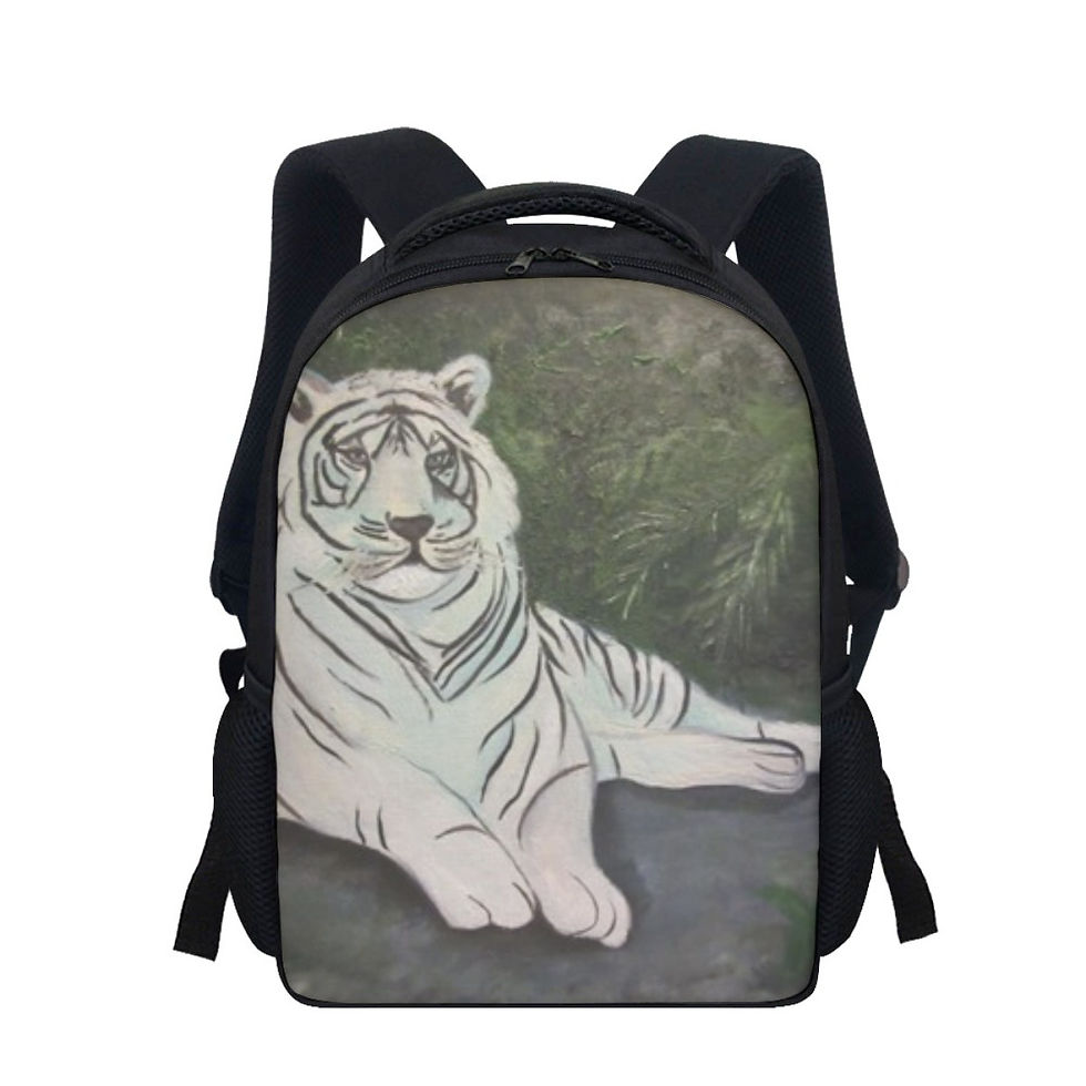 Melinda's White Tiger Student Backpack One