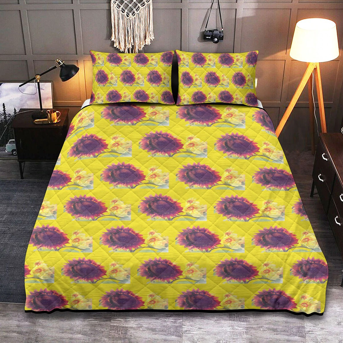 Garden Harmony Quilt & Pillowcases With Edge-wrapping Strips