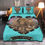 Thumbnail: I Love elephants in teal Quilt & Pillow Shams With Edge-wrapping Strips